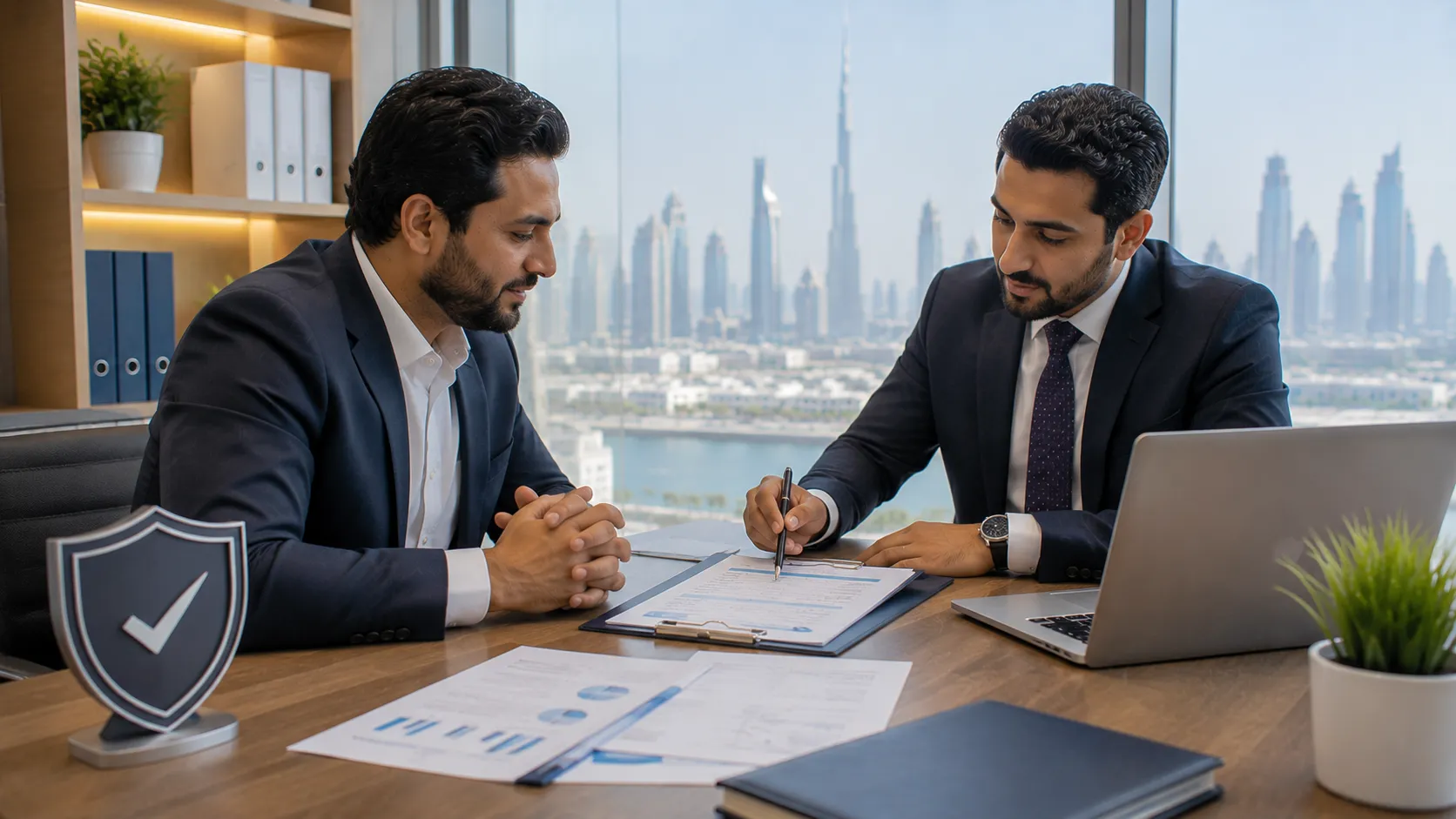 Business insurance UAE — liability, property and commercial cover protecting a company in Dubai