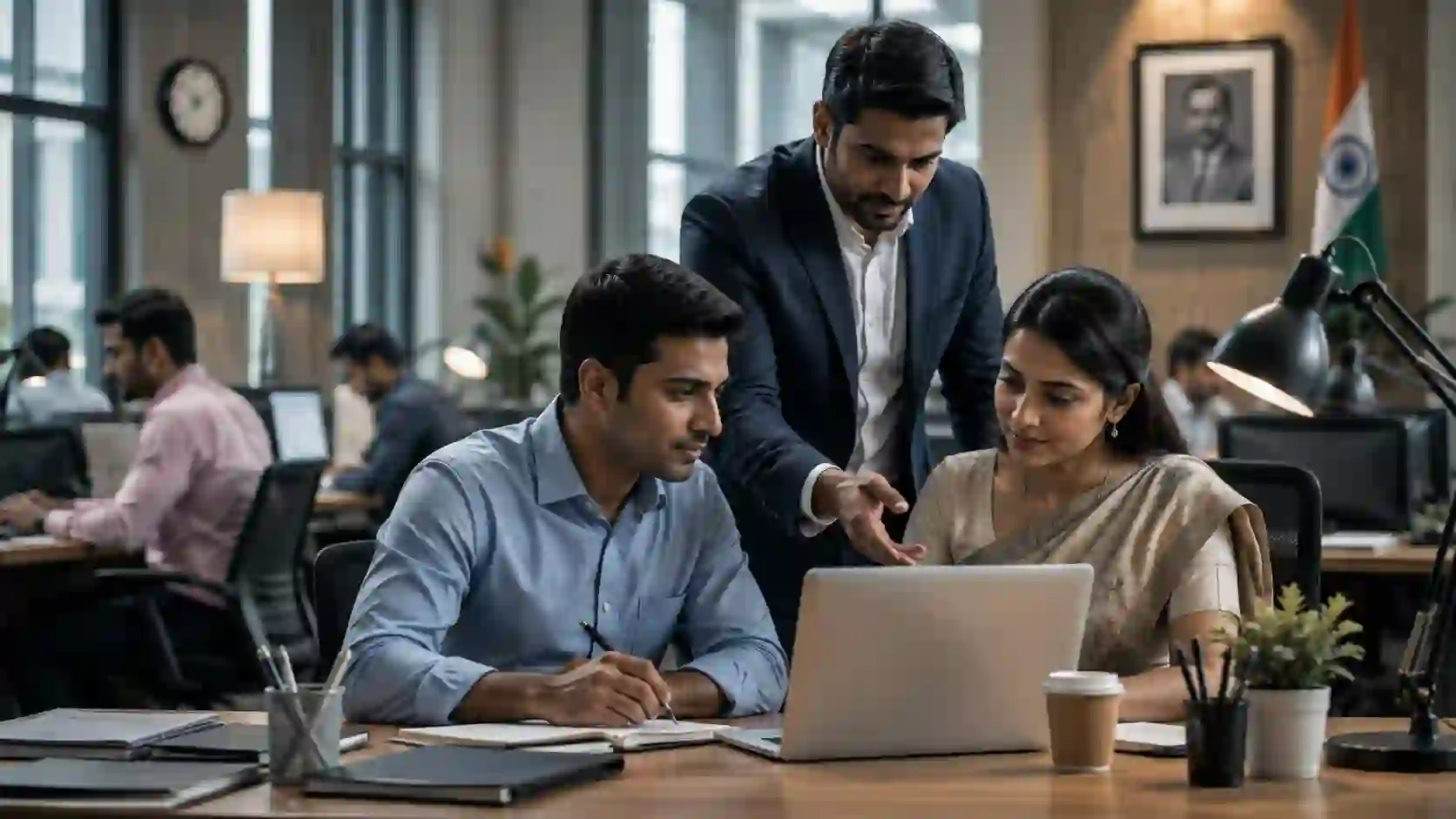 Civil service careers — professionals working in a modern government office
