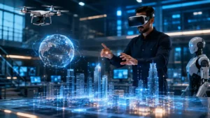 Emerging technology — futuristic innovations and digital elements shaping the future