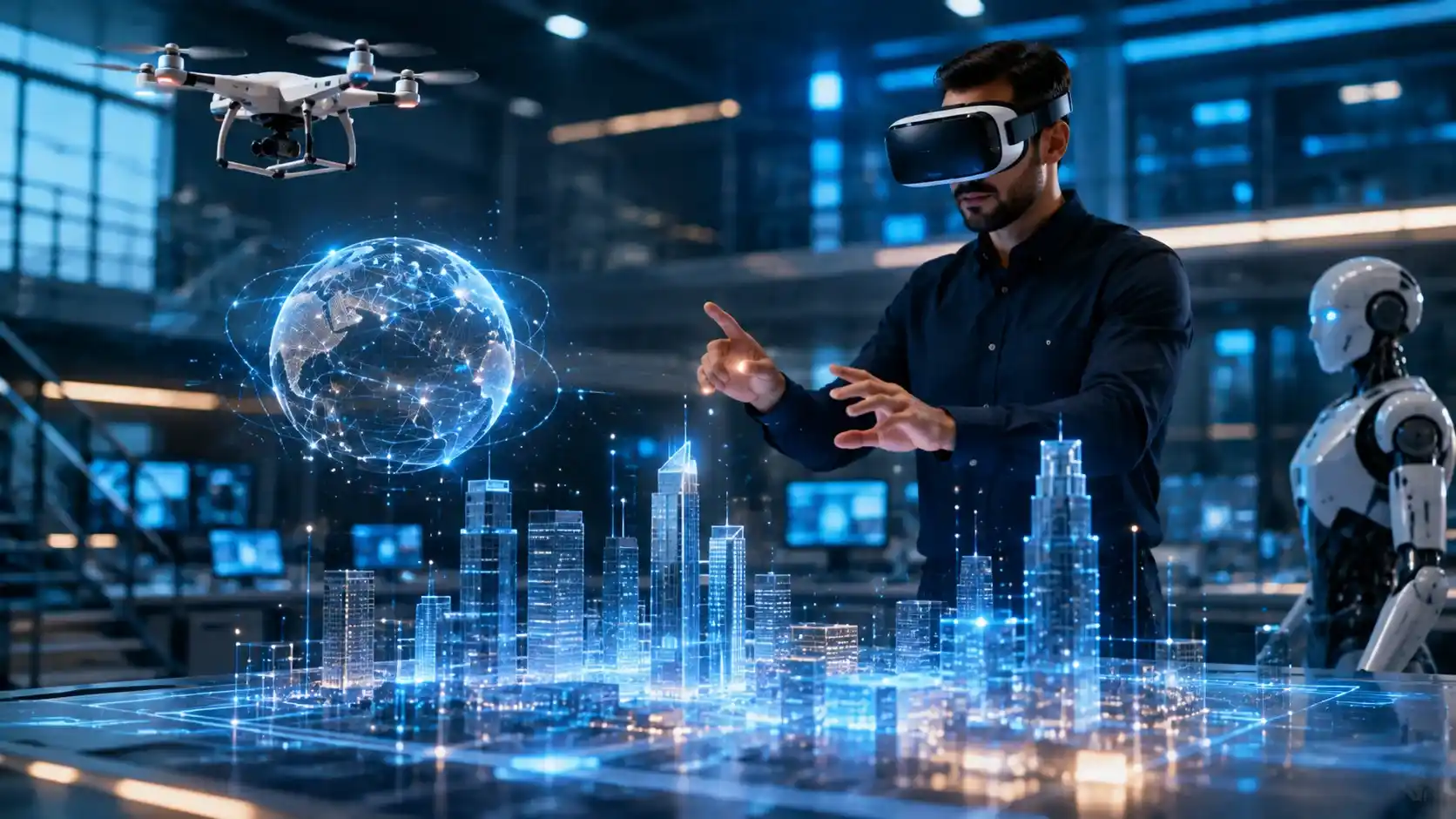 Emerging technology — futuristic innovations and digital elements shaping the future