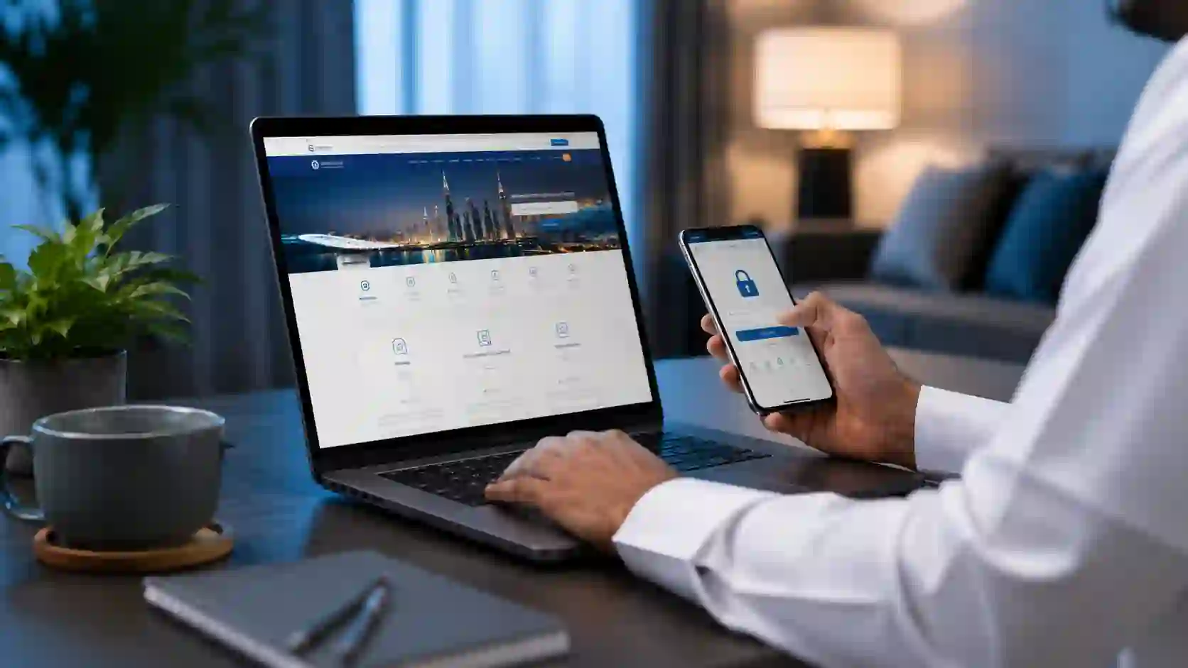 Government portal online — a person accessing digital government services securely