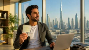 Green visa UAE — a skilled professional with a self-sponsored green visa in Dubai