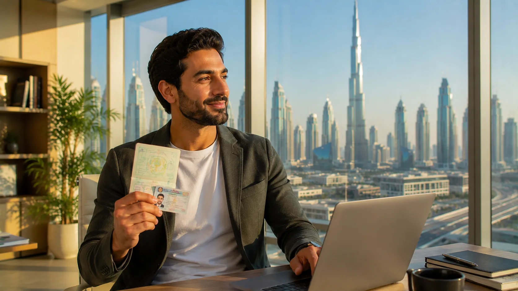 Green visa UAE — a skilled professional with a self-sponsored green visa in Dubai