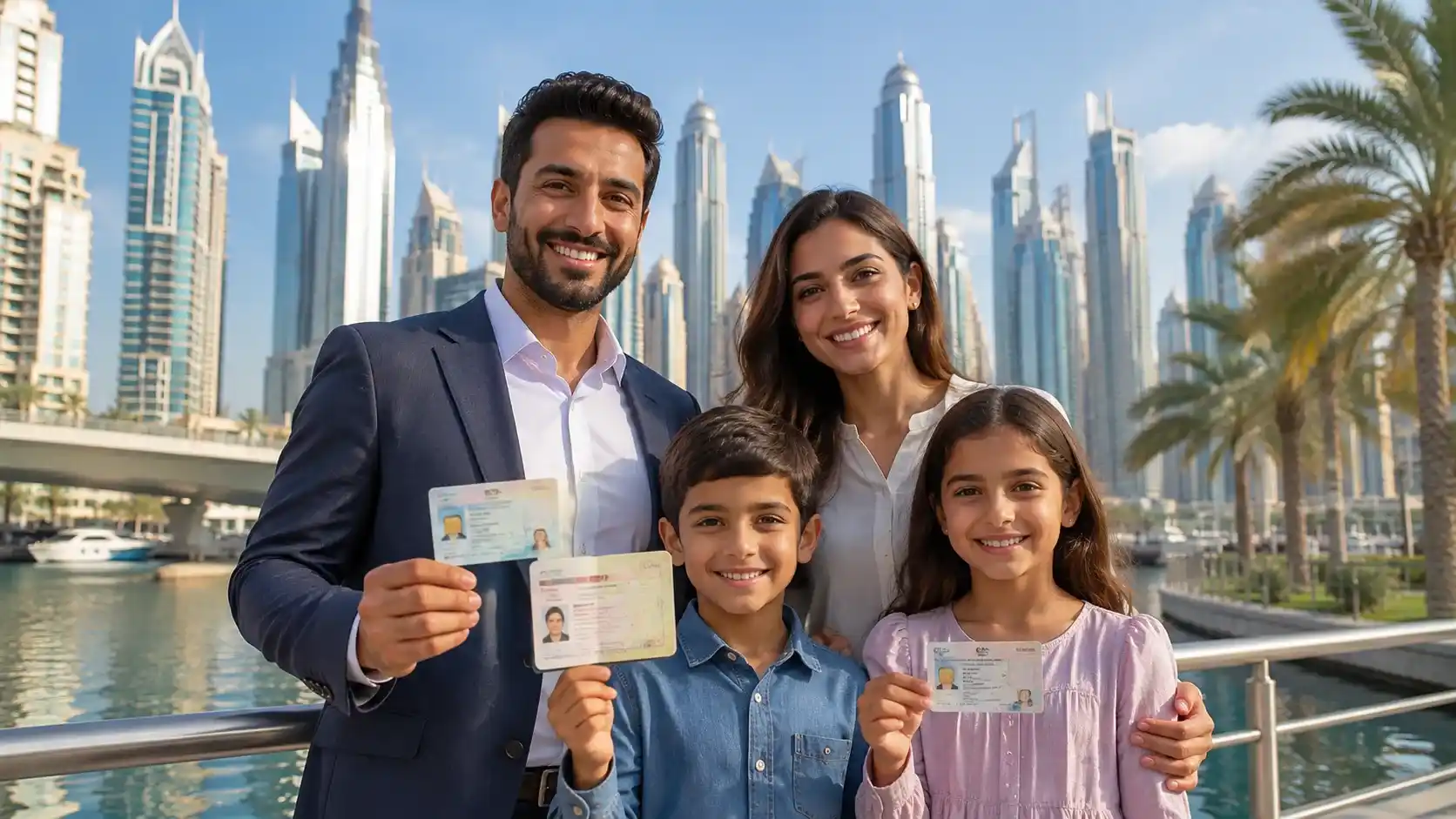 UAE residence visa — a resident holding a residence visa and Emirates ID in Dubai