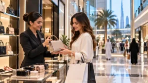 Sales jobs in Dubai — retail staff assisting customers in a modern mall store