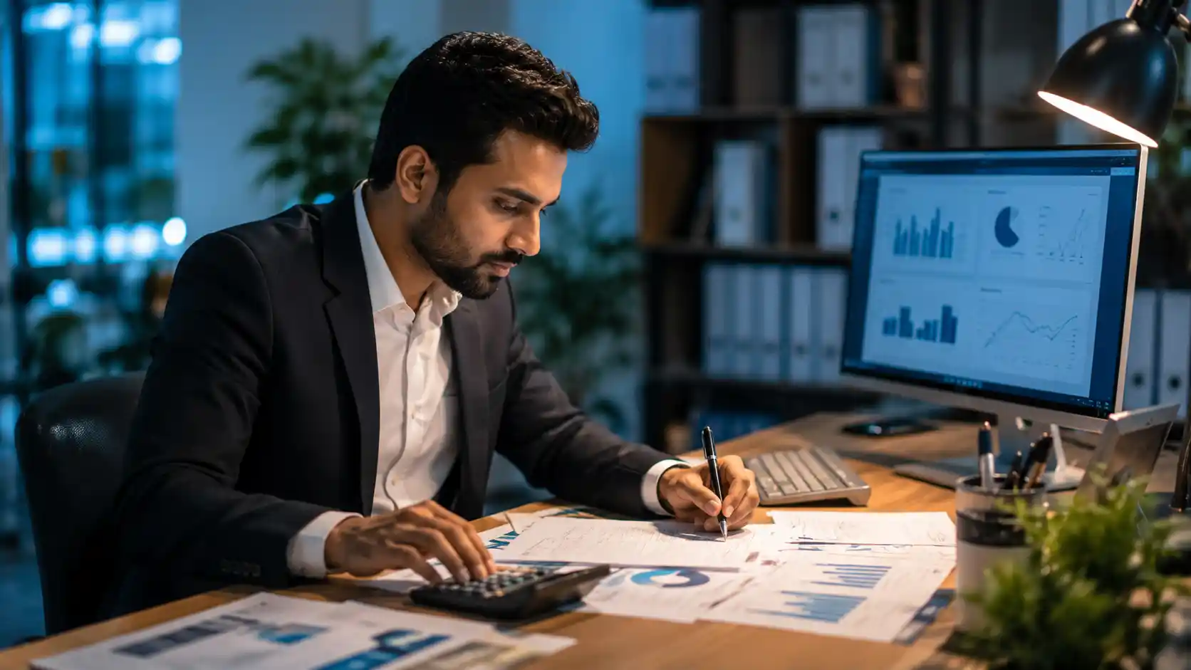 Accounting jobs — a finance professional working with financial documents