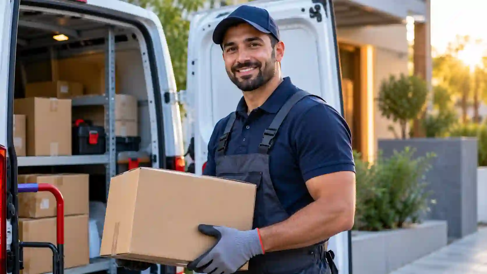 Driver jobs and skilled trades — a professional driver and tradesperson at work