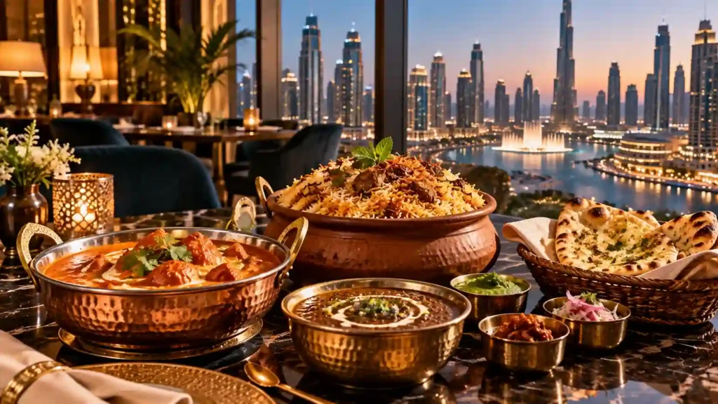 Best indian restaurant in dubai — an exquisite fine dining Indian culinary feast overlooking the Dubai city skyline